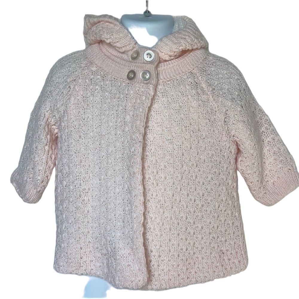 Cuddle Bear Collection pink soft knitted hooded jacket size 3/6 months